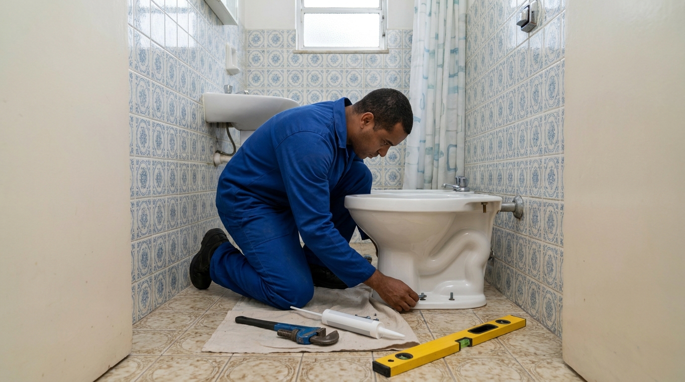 Instalação de vaso sanitário residencial em Americana‑SP